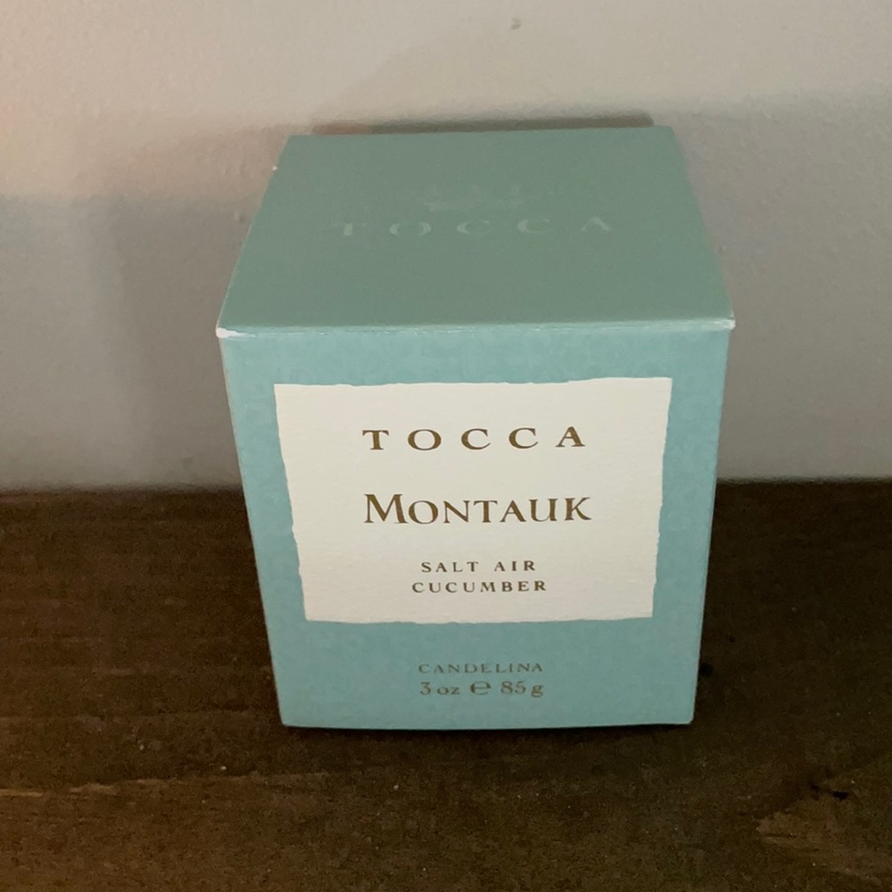 Tocca Montauk 3oz candle. Cucumber and Salt Air